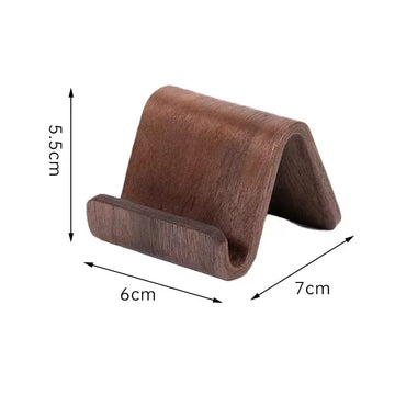 support smartphone marron foncé texture bois minimaliste adhésif deco multifonctionnel porte cartes visite étagère