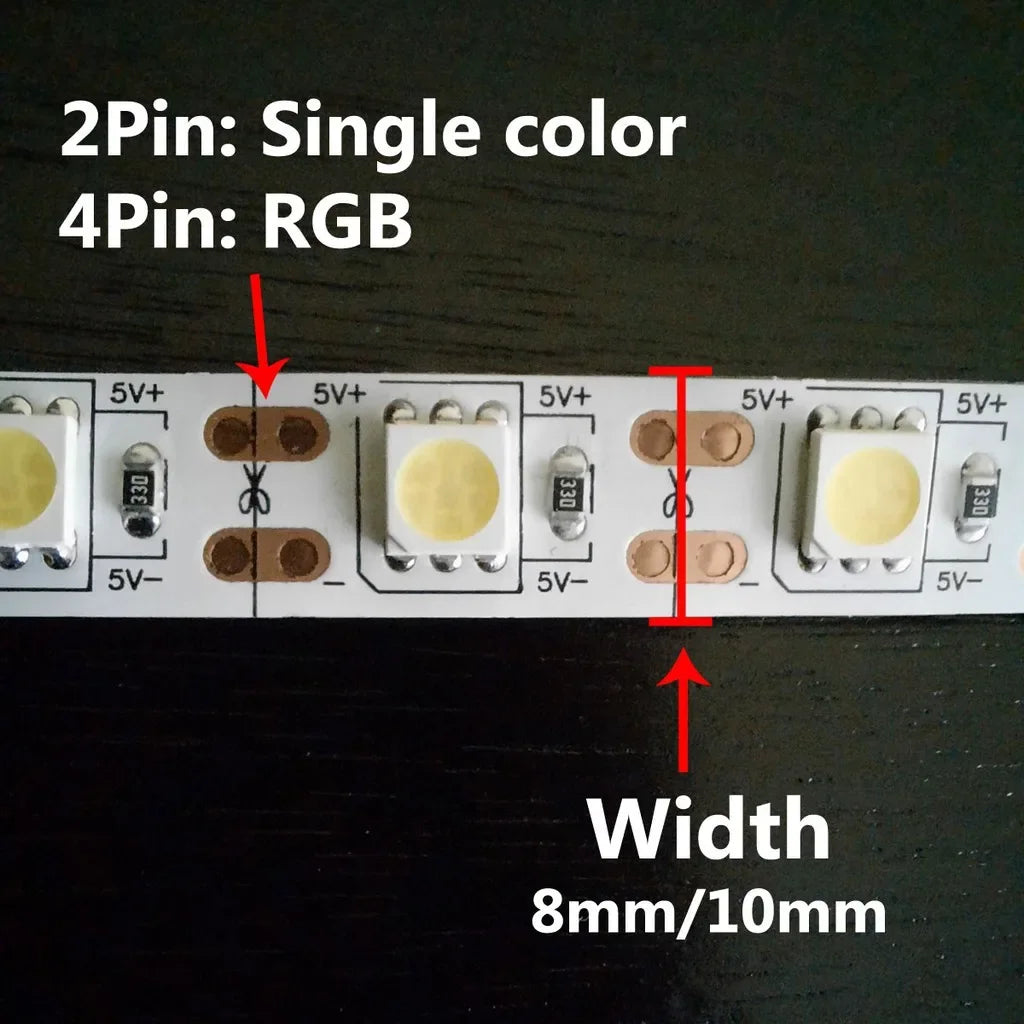 connecteurs led ruban 2pin 3pin 4pin 8mm 10mm adhésifs modernes blancs certifiés rohs cee