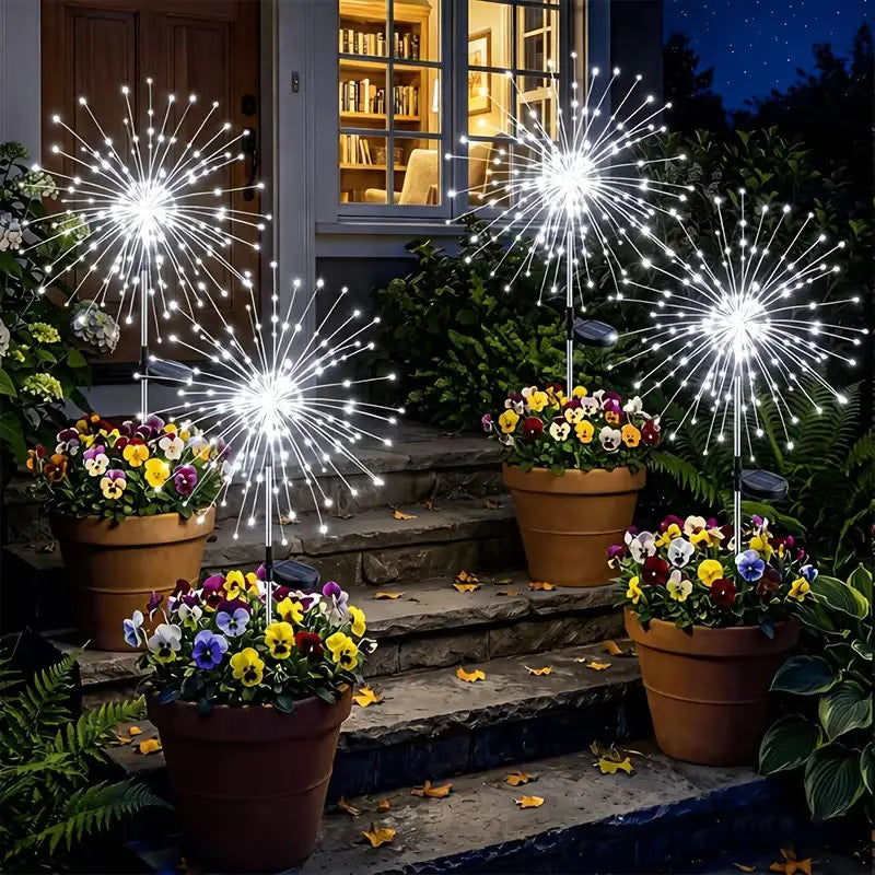 lumière solaire étoiles blanches extérieures moderne fixations piquets jardin décoration vacances led ip65