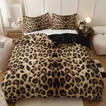 Housse de couette leopard imprimée haute définition sur lit moderne
