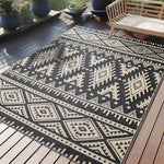 tapis moderne noir blanc motif géométrique triangle losange polyester rectangle