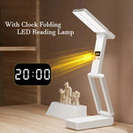 lampe pliable rechargeable led horloge usb moderne blanc étudiant économieénergie