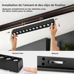 projecteurs led aimants rail noir moderne grille lumineuse réglable certifiés ul rohs