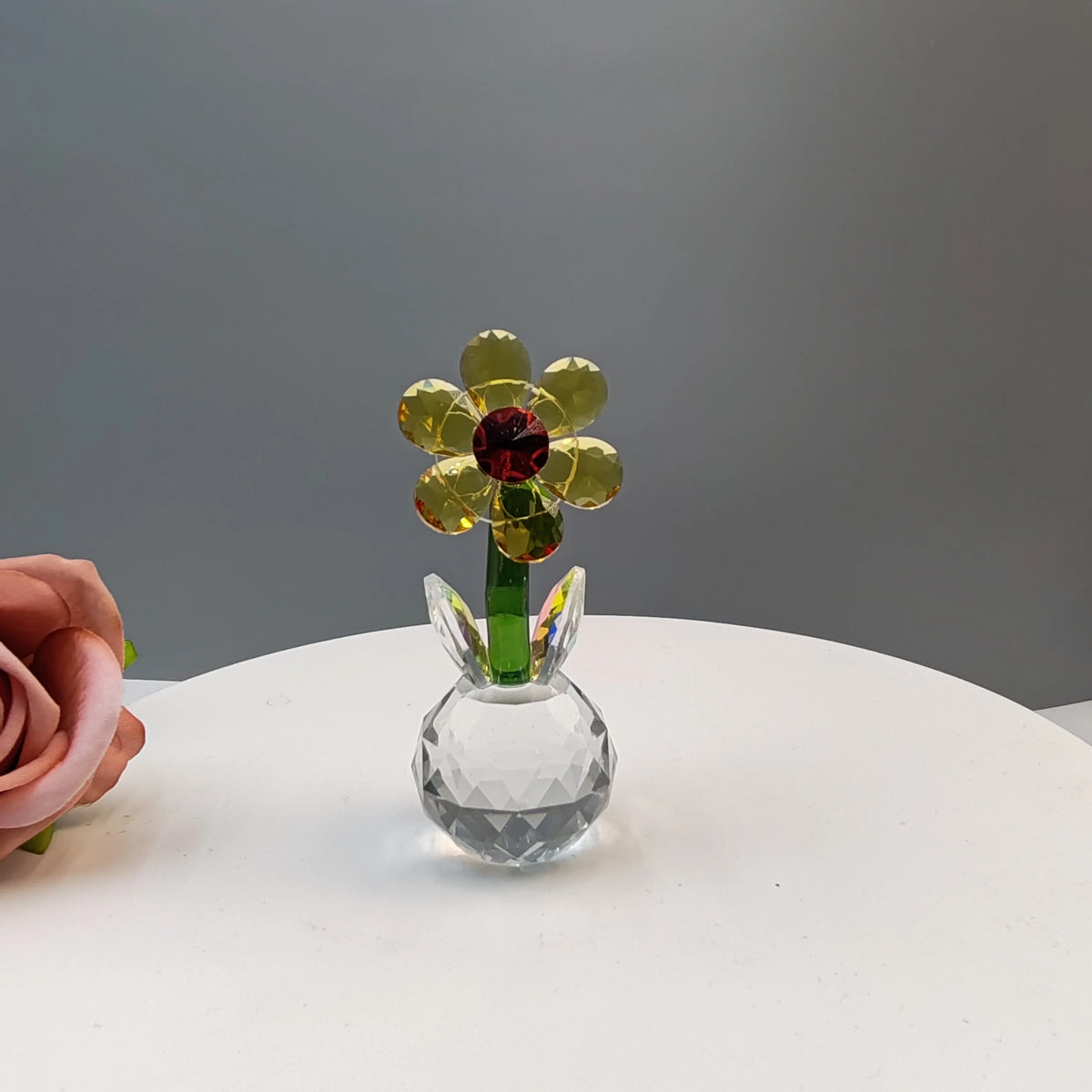 bouquet fleurs artificielles verre plastique moderne rouge blanc vert bleu violet