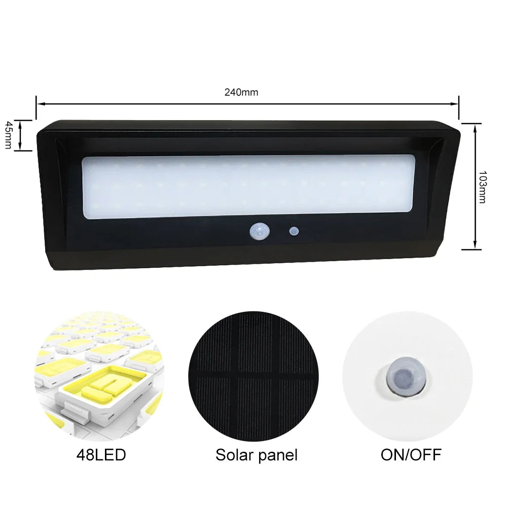 lampe solaire moderne blanc ip65 led rechargeable pIR sensor interrupteur adhésifextérieur