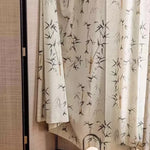 rideau moderne beige motif bambou noir salon chambre maison tissu opaque rustique