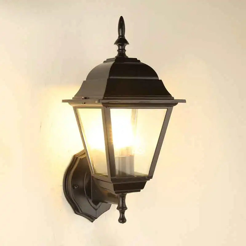 Lampe murale traditionnelle verre transparent bronze noir extérieure jardin porche maison éclairage filaire LED
