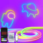 ruban led néon multicolore moderne contrôleur distant synchronisation musicale étanche rgbic brillant lisse chambre
