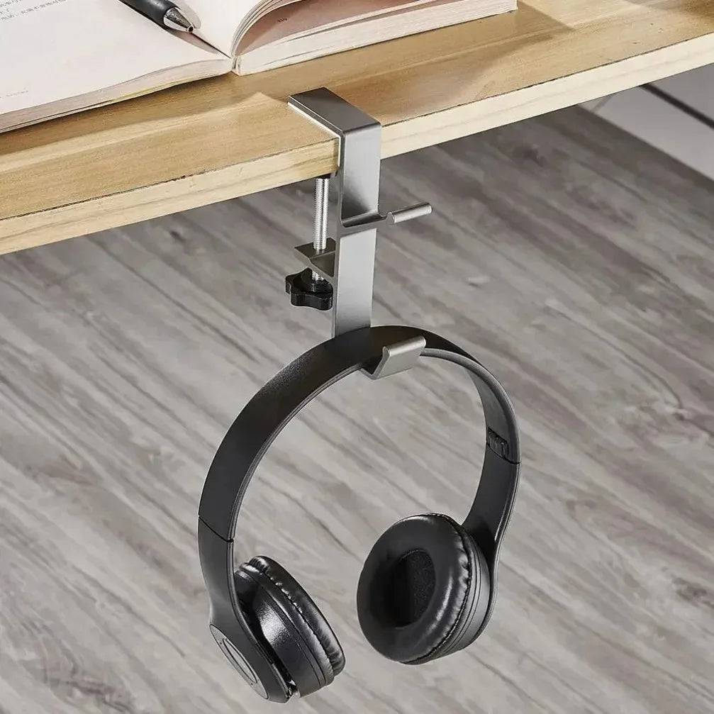 support casque vis noir blanc moderne utilisation multiple aluminium fer