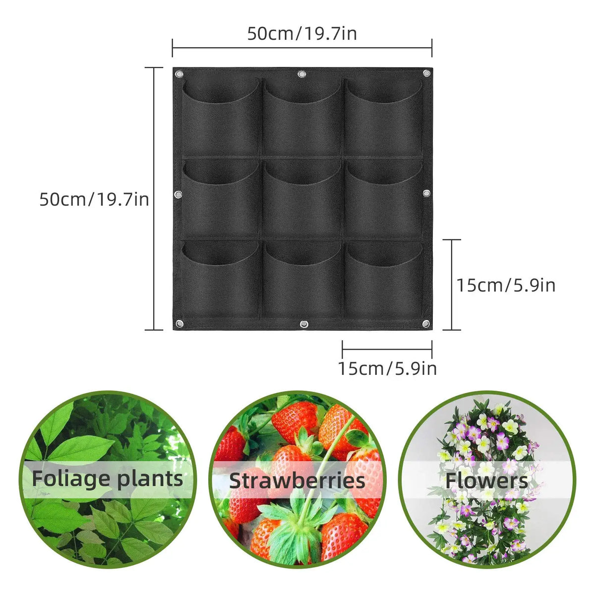 sacs culture plantes mur vert moderne 50x100cm 49 poches