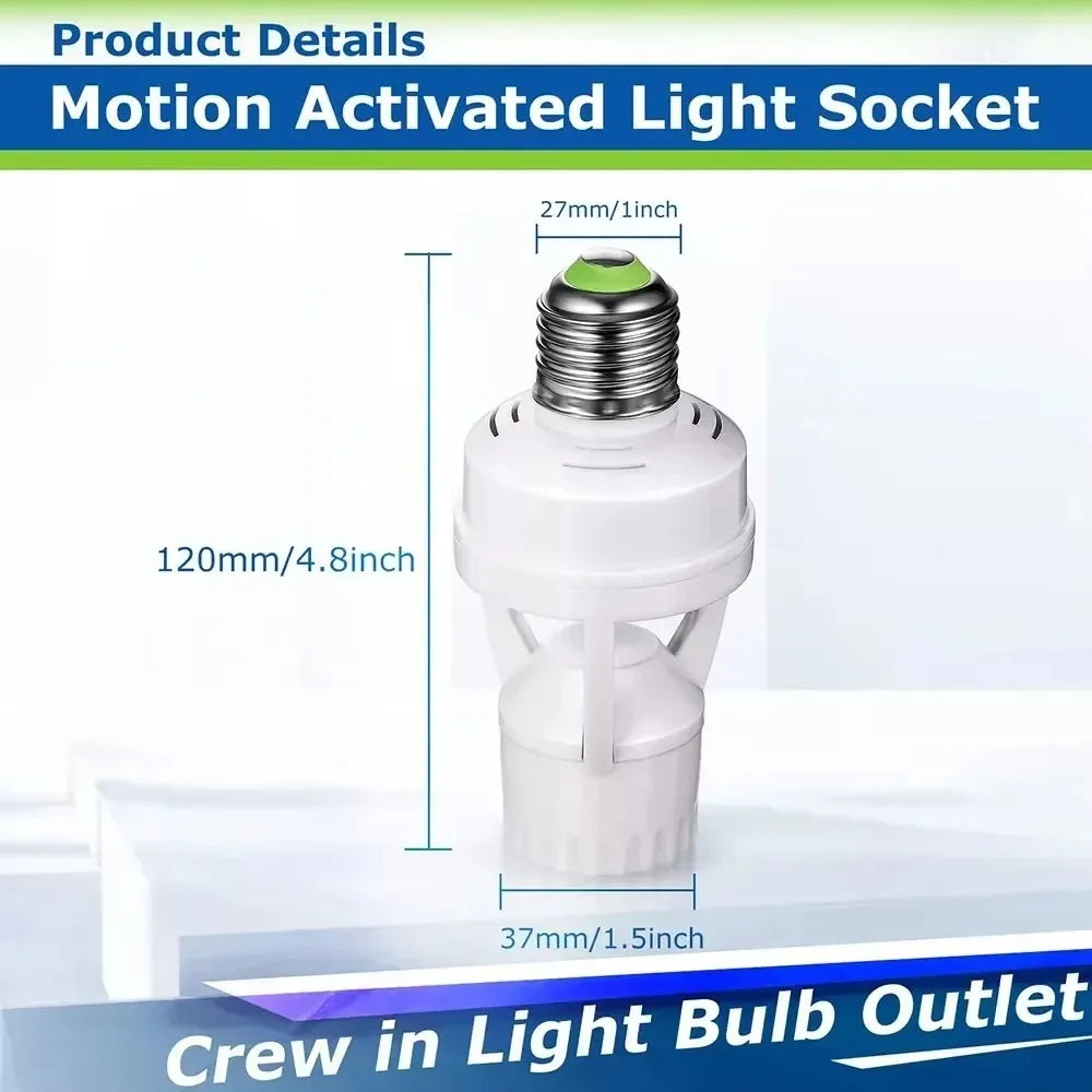 adaptateur douille e27 détecteur mouvement blanc vert moderne utilitaire garage escalier couloir