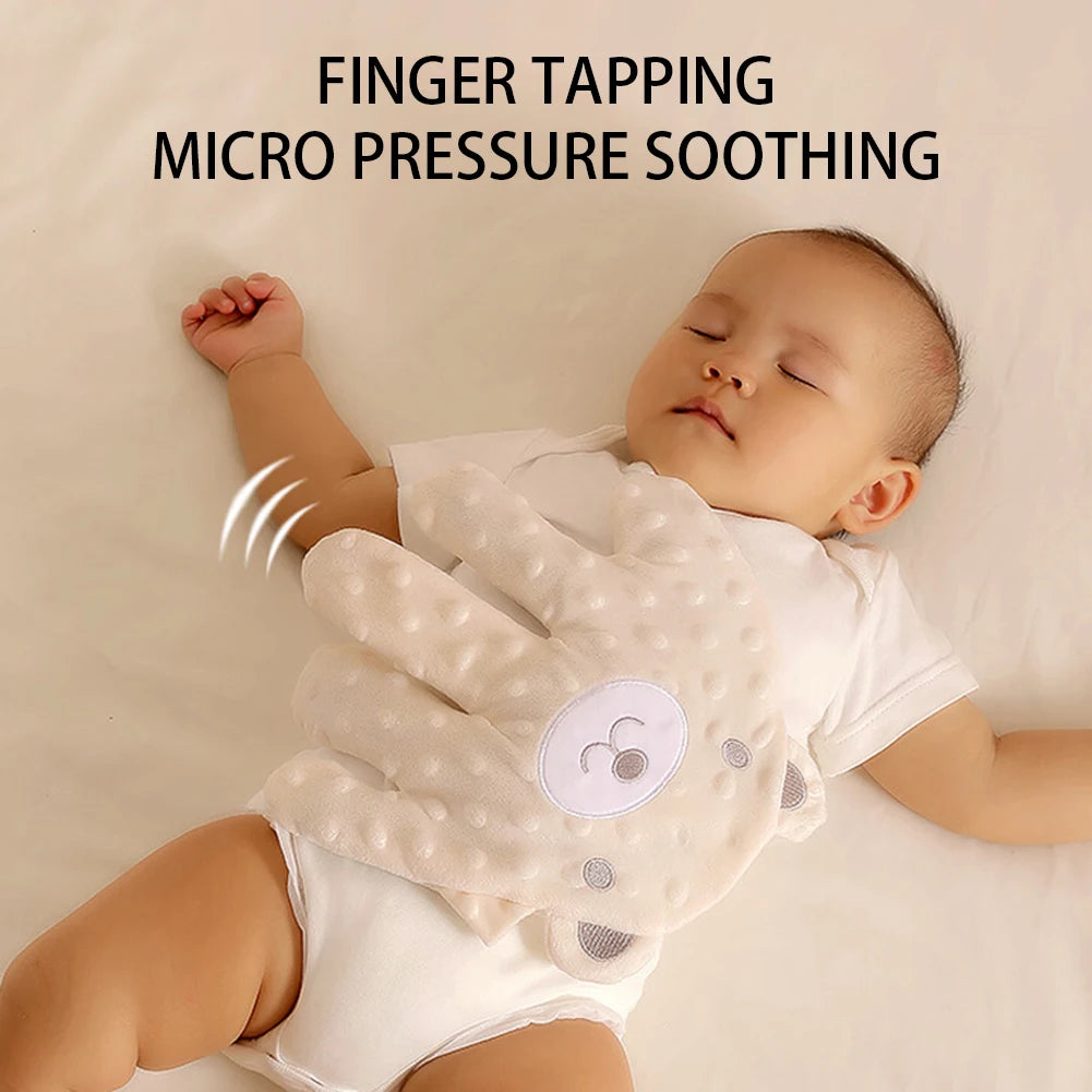 gant massage bébé blanc ours texture douce coton polyester apaisant sommeil massage