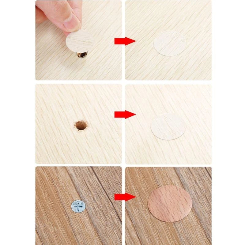 autocollants imitation bois marron beige noir protégeant vis simples anti rustine uv 54pcs