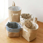 sac rangement toile jute étoiles rayures boho chic pliable reversible anneaux métalliques rustique