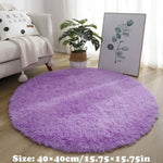 tapis rond marron vert clair bleu clair beige violet pelucheux antidérapant moderne maison
