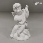 statuette ange blanc instrument classique résine polie décor maison 3.8x3.5x7cm