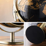 globe terrestre métal noir détaillé cartographie ornements éducation décoration classique fixations métal