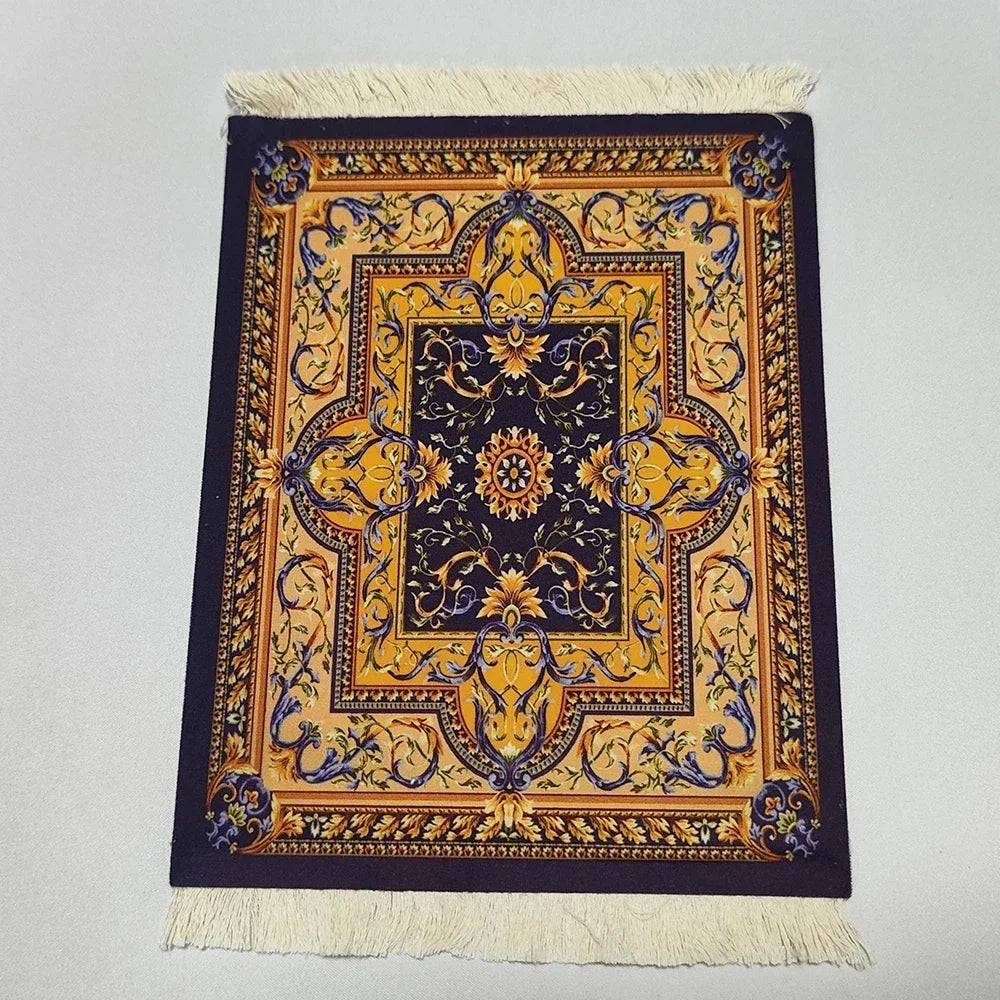 tapis souris motif fleurs persan classique caoutchouc antidérapant informatique bleu