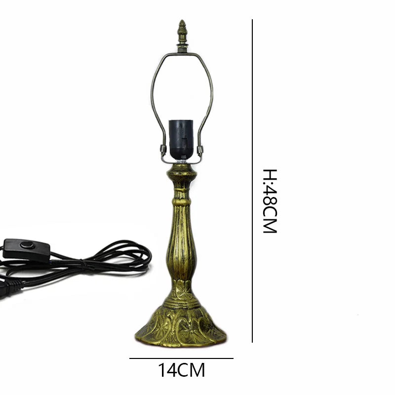 lampe table classique base métal ornements floraux couleur bronze câble interrupteur H48cm Dia16.6cm