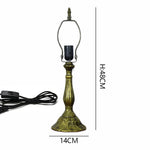 lampe table classique base métal ornements floraux couleur bronze câble interrupteur H48cm Dia16.6cm