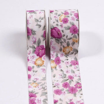 rubans polyester double face fleurs colorées noir blanc rose bleu opaques décoration adhésifs matériaux