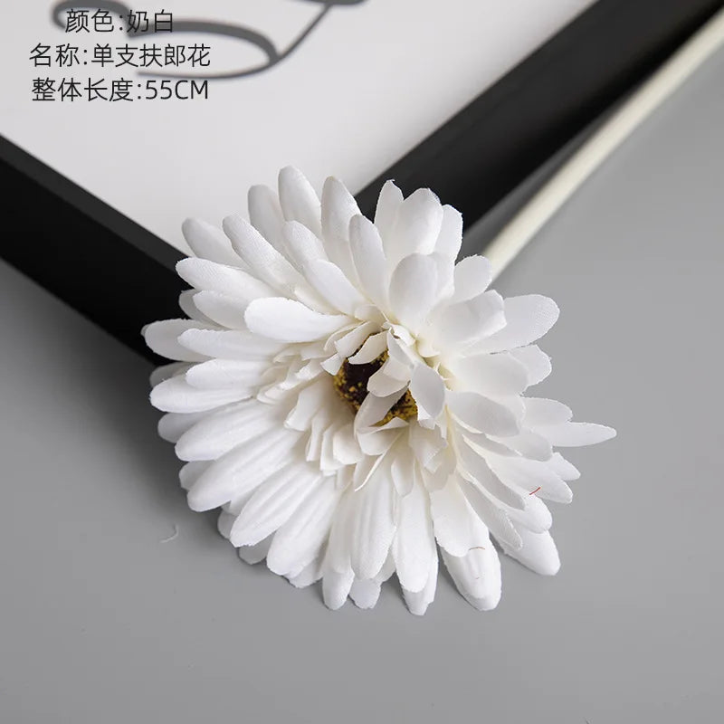 décoration intérieure branchettes gerbera soie rose blanche rouge modernes 55cm fête anniversaire maison