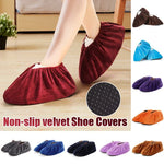 protège chaussures velours non glissants réutilisables lavables intérieur extérieur moderne rouge bleu violet marron