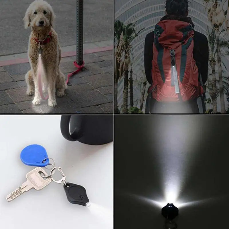 lampe poche portable mini led porte cle usb noir bouton pression