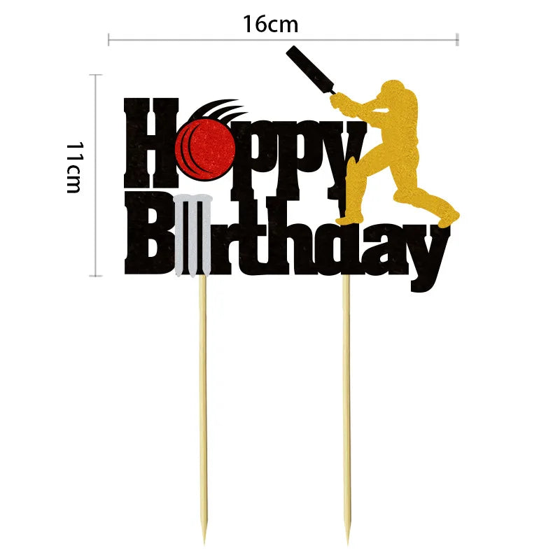 décoration gâteau lettres sports icônes happy birthday musique fête pique