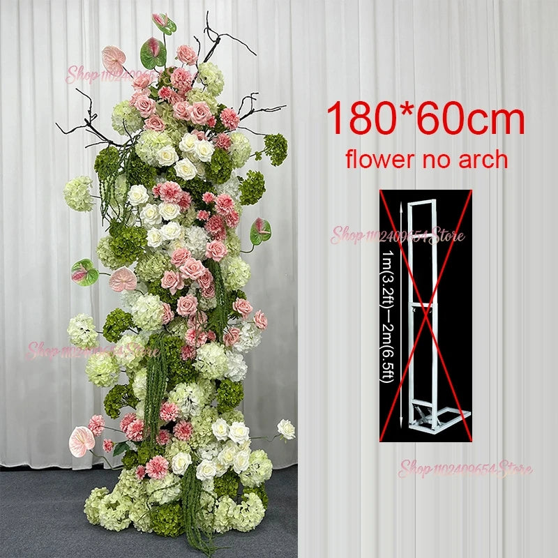 Architectures décoration florales artificielles blanches roses vertes romantiques occasionnelleextérieur mariage anniversaire