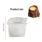 moule silicone bougie forme tronc arbre bougie marron feuilles verte écorce texture rustique nature
