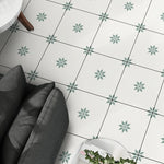 panneaux autocollants fleurs simples blanc vert adhésifs décoratifs modernes maison