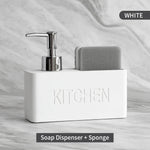 distributeur savon liquide gant cuisine marbré granité moderne noir blanc