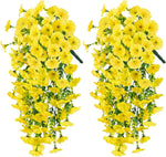 guirlande artificielle fleurs violettes roses jaunes modernes extérieures décoration jardin balcon