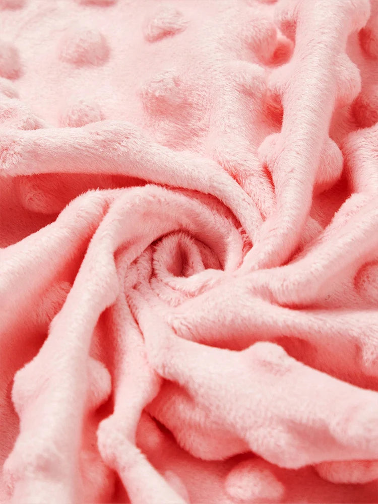 drap housse berceau rose clair gris clair texture points élastique doux moderne hiver enfant
