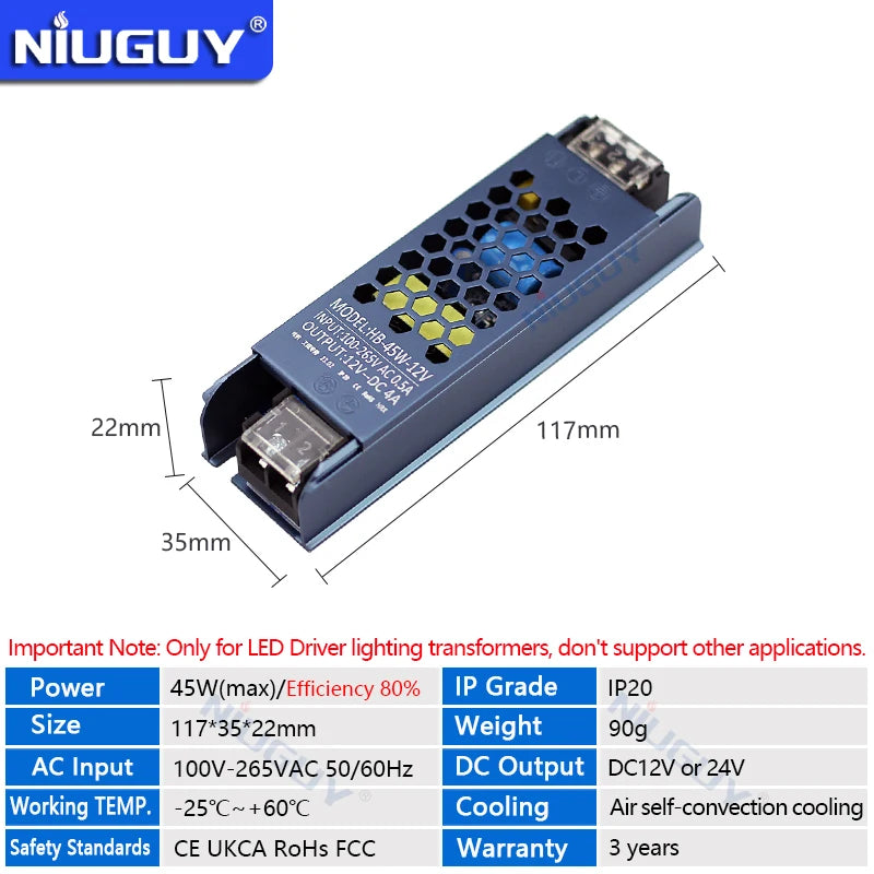 transformateur led 12v 24v 36w 60w 100w 150w 200w 300w 400w 500w câble ac