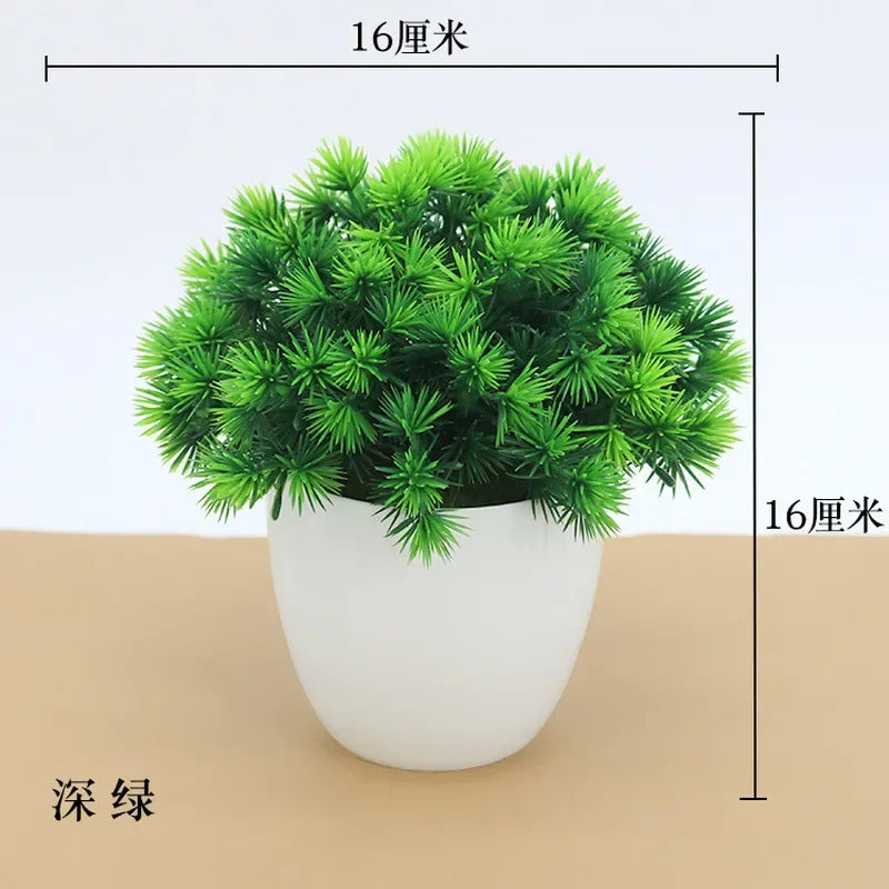 plante artificielle bonsaï miniature pot blanc décoration intérieur jardin maison vert