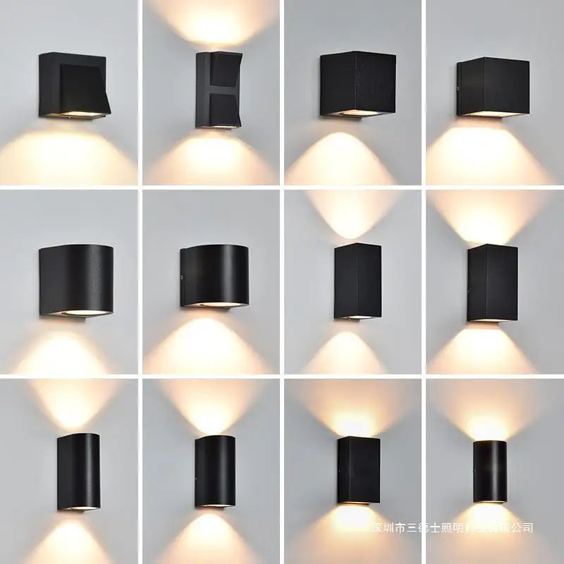 applique murale moderne led noir fixée mur entrée chambre cuisine salle manger minimaliste