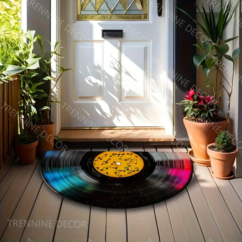 tapis moderne vinyle notes musicales antidérapant résistant décoration intérieure extérieure bleu vert jaune rose