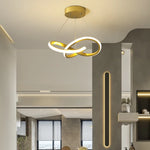 lampe suspendue moderne anneau entrelacés noir blanc doré 249 2000lm