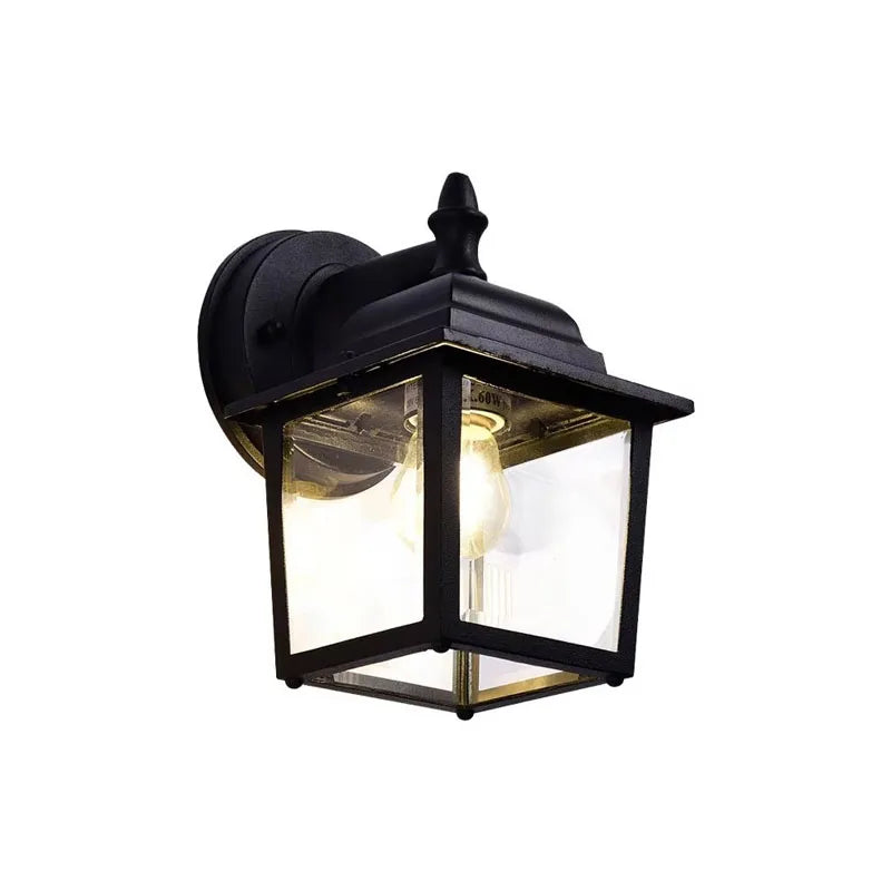 lampe murale noire classique verre trempé transparent éclairage industriel fixe led 85265v hydrofuge