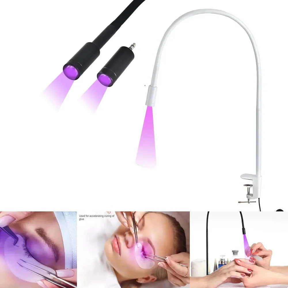 lampe led uv blanc violet 5w câble alimentation pied commande clip moderne minimaliste