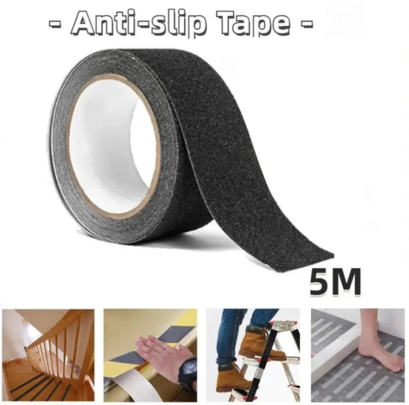 ruban anti dérapant adhésif sécurité noir texturé grains travaux maison escaliers sol personnes âgées