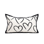 housse coussin décorative carrée motif noir blanc moderne canapé salon maison