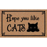 tapis d'entrée caoutchouc antidérapant résistant antibactéries moderne hope you like cats marron noirextérieurintérieur