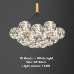 Suspension lumineuse moderne boules verre transparentes intérieur doré élégante plafonnier LED chambre restaurant