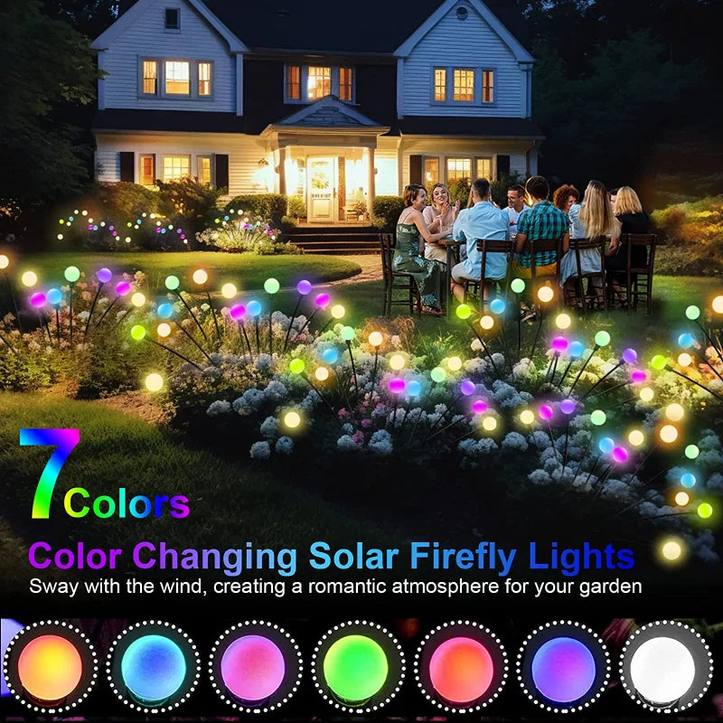 guirlande lumineuse solaire multicolore moderne boules rondes piquet extérieure vacances led ip67