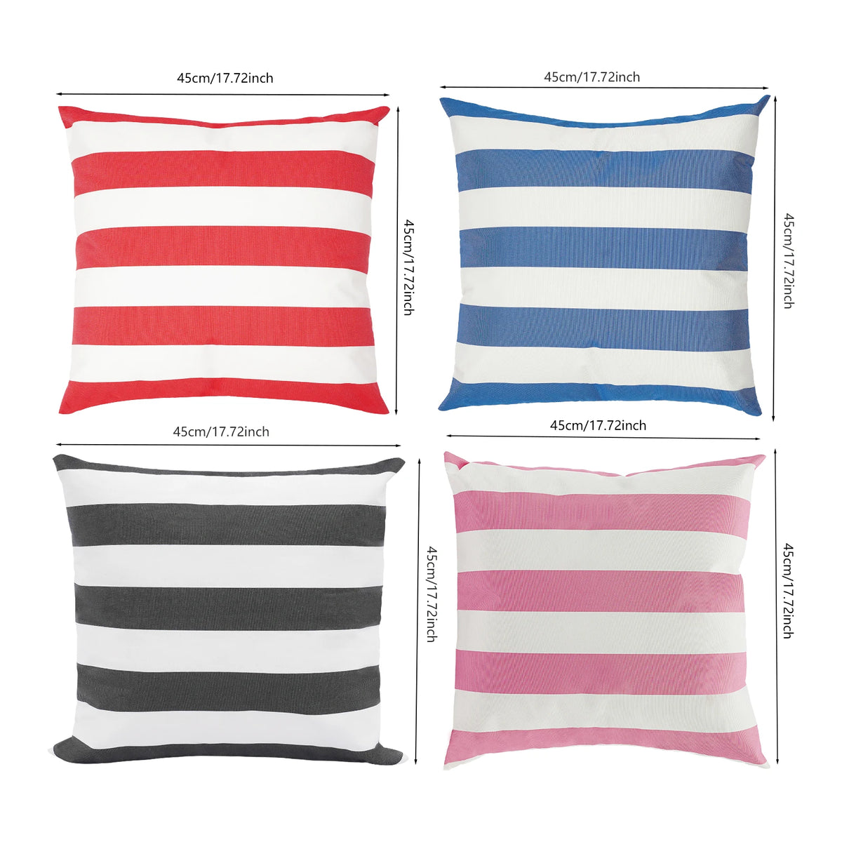 Coussin rouge imperméable 45x45cm sur terrasse