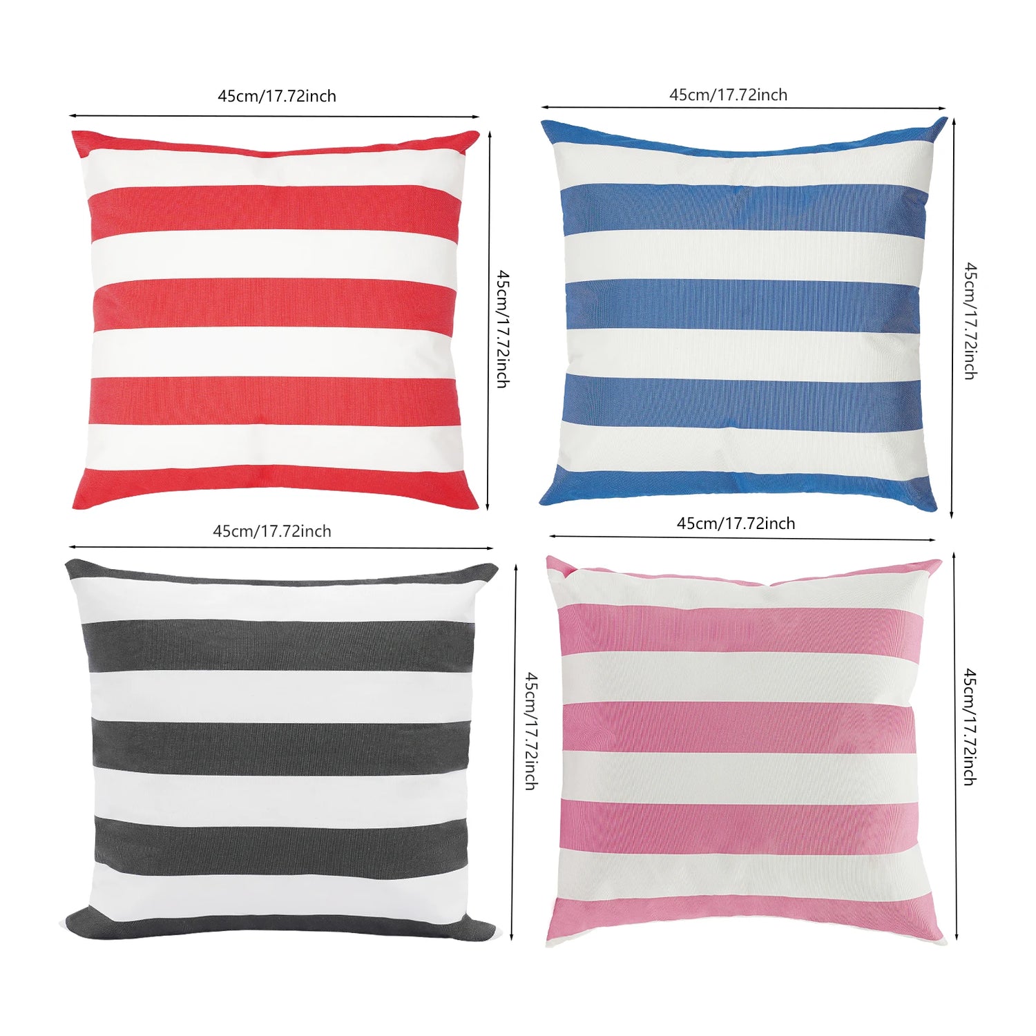 Coussin rouge imperméable 45x45cm sur terrasse