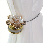 accessoire fenêtre rideau polonais doré blanc fleurs stylisées élégant tringle opacité